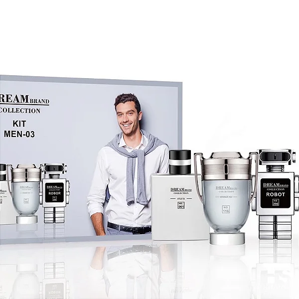 Kit 3 Dream Brand Collection - Inspirações Masc ALLURE, INVICTUS ,PHANTOM - 25ml cada